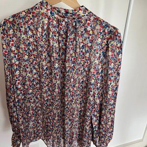 H&M sheer floral blouse